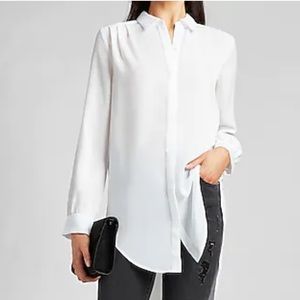 Express Pleated Shoulder Relaxed Tunic Portofino Shirt